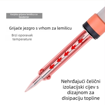 Električna lemilica 12V s gumom drškom za zavarivanje i popravke (Sol)