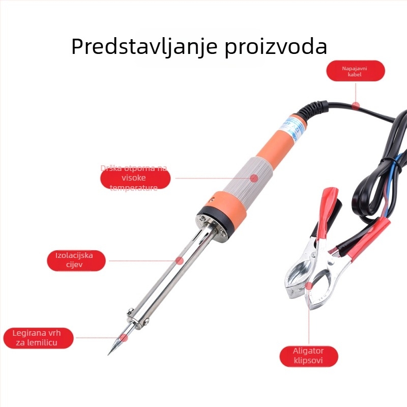 Električna lemilica 12V s gumom drškom za zavarivanje i popravke (Sol)
