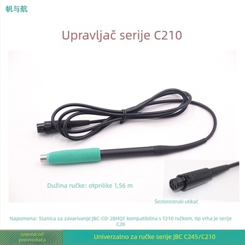 Ručka za zavarivačku stanicu JBC s integriranim grijaćim jezgrom, za seriju T245/T210, C470 sa šest rupa, 220V