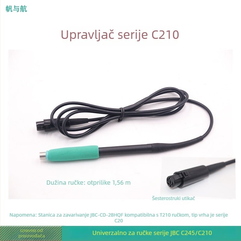 Ručka za zavarivačku stanicu JBC s integriranim grijaćim jezgrom, za seriju T245/T210, C470 sa šest rupa, 220V