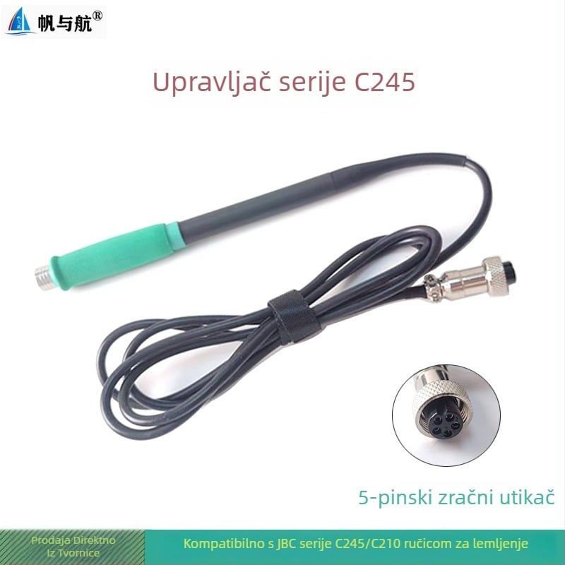 Ručka za zavarivačku stanicu JBC s integriranim grijaćim jezgrom, za seriju T245/T210, C470 sa šest rupa, 220V
