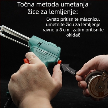 Prijenosni industrijski lemilni pištolj s automatskim dovodom cinka i unutarnjim grijanjem, 220V, ručno upravljanje