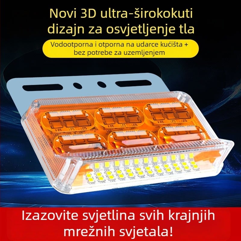 Širokokutno bočno svjetlo za kamion, 24V, vodootporno, 16W, ABS plast, vijek trajanja 50 000 h
