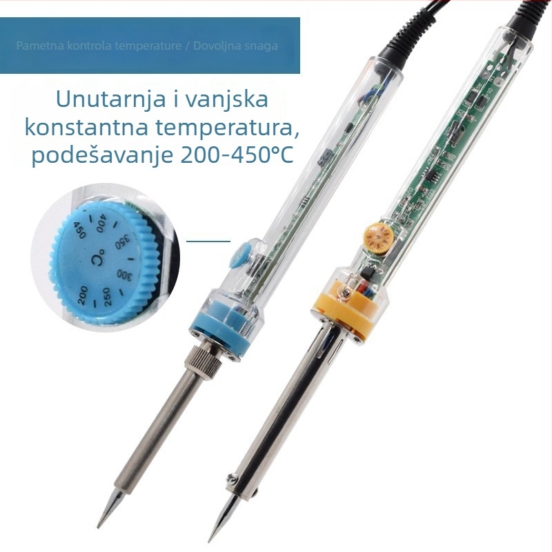 Električni set za lemljenje s podešivom temperaturom, 60 W, gumiranim držačem, za desoldering, graviranje i pyrograviranje