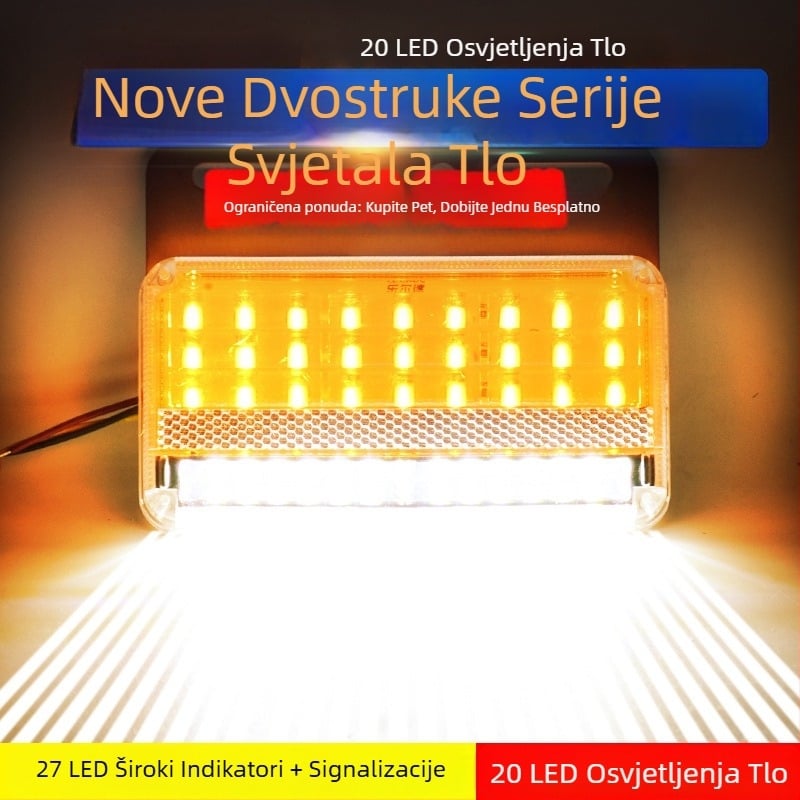 Kamionska LED bočna svjetla, dvostruki red, vodootporna, 24V, svjetlo za vožnju unatrag