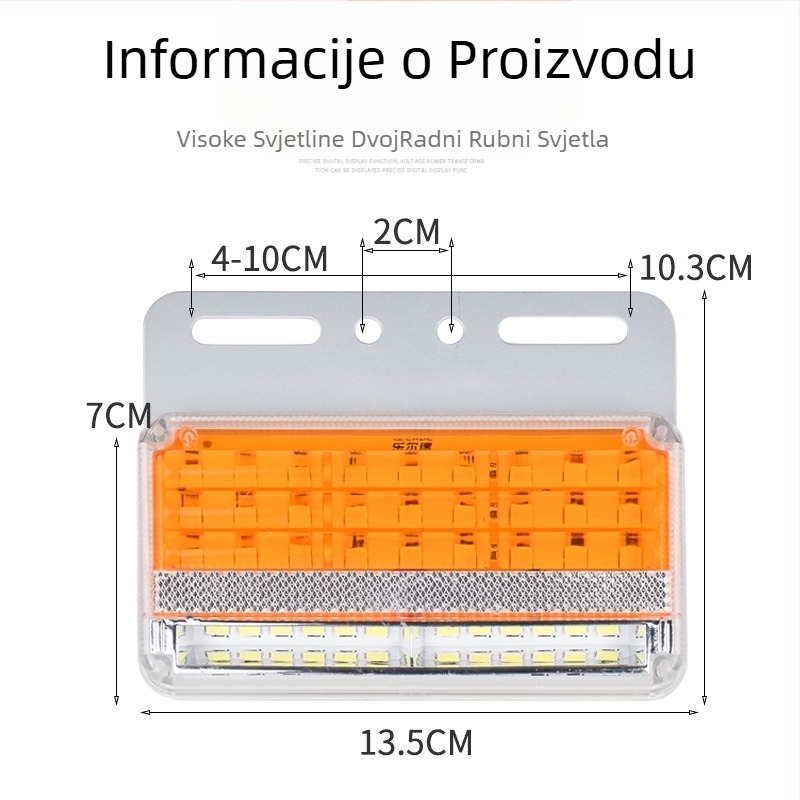 Kamionska LED bočna svjetla, dvostruki red, vodootporna, 24V, svjetlo za vožnju unatrag