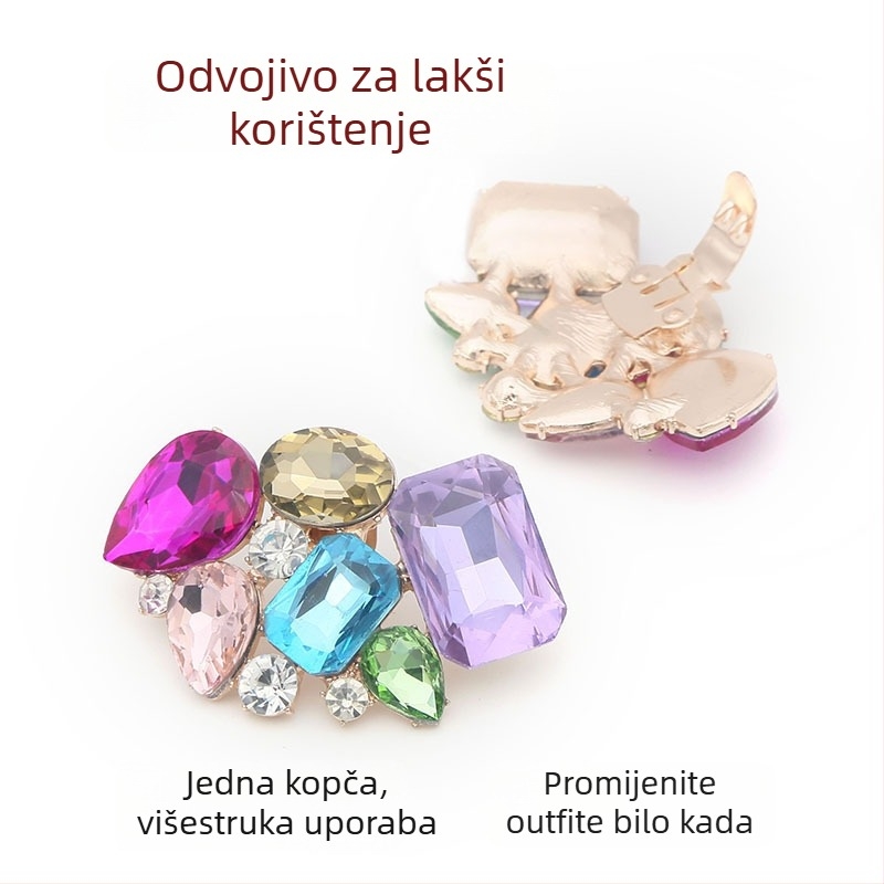 Bros za cipele s odvojivim kopčama, legura, elektroplatirani završetak, ženski stil, višenamjenski