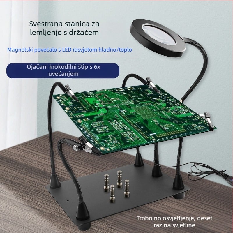 Star W608 stanica za lemljenje s magnetskim pomoćnim držačem za popravak PCB, 6x povećanje