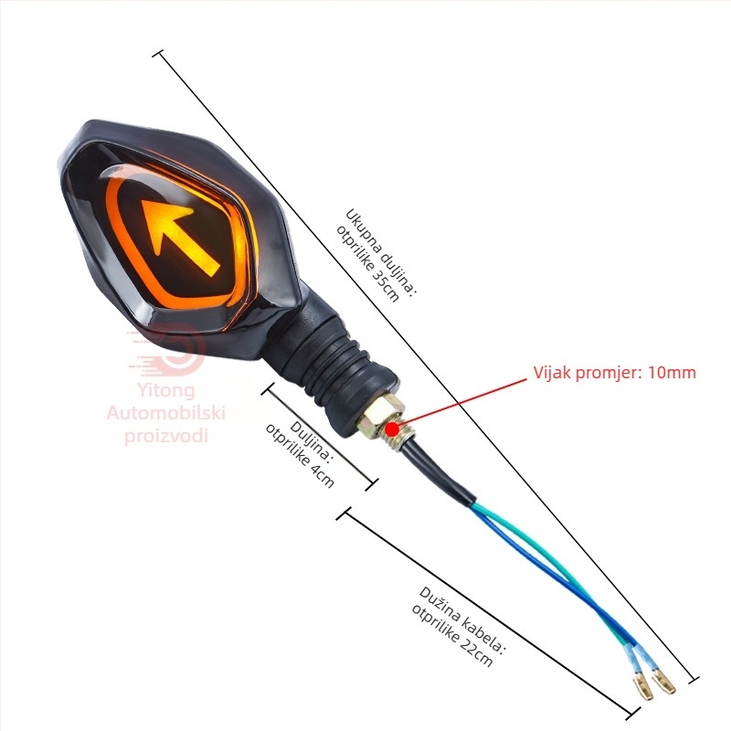 Univerzalni LED pokazivač smjera za električna vozila, tricikle i motocikle, kompatibilan s 12V/48V/60V/72V