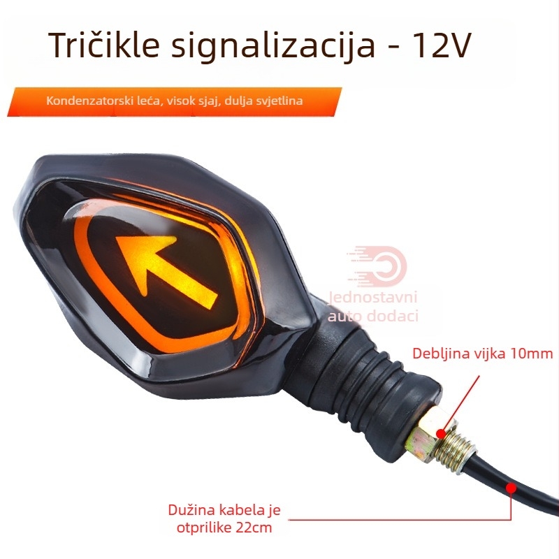 Univerzalni LED pokazivač smjera za električna vozila, tricikle i motocikle, kompatibilan s 12V/48V/60V/72V