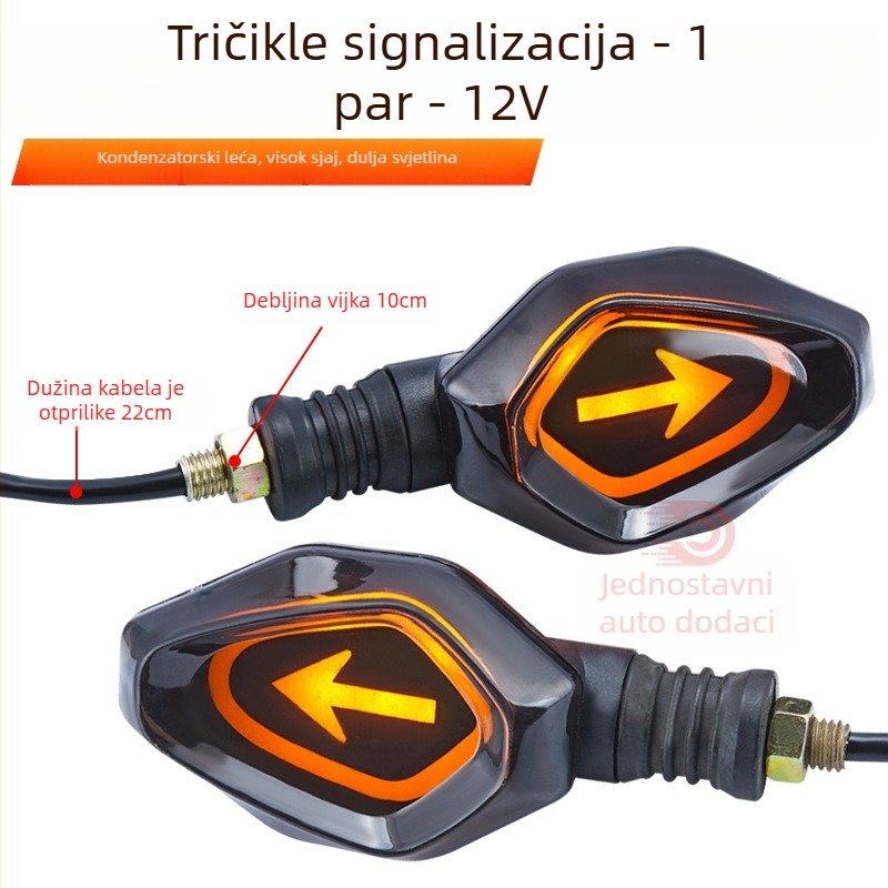 Univerzalni LED pokazivač smjera za električna vozila, tricikle i motocikle, kompatibilan s 12V/48V/60V/72V