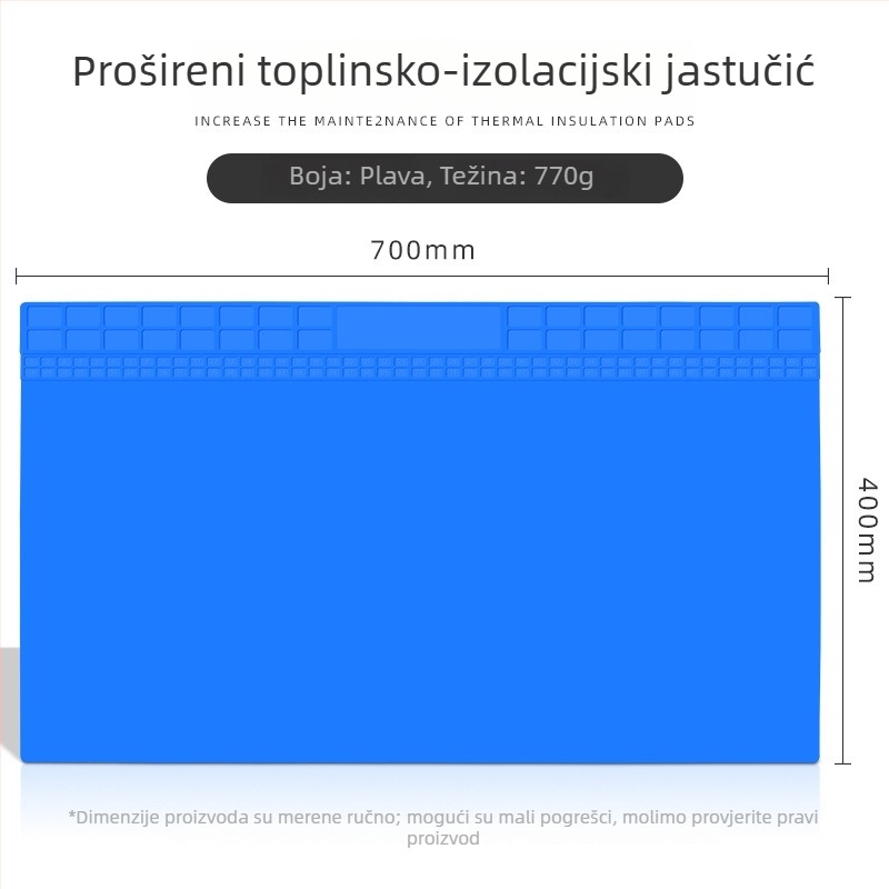 Izolacijska podloga za servisni stol - silikon, model JSD707, debljina 2,5 mm, mekana tvrdoća, za servisni stol, demontažu mobitela i zavarivanje
