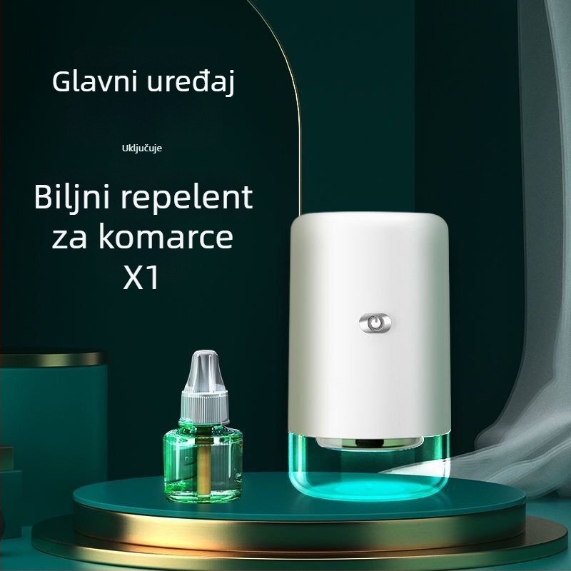 Automobilski USB repelent za komarce s tekućinom, za područje 11-20 m², LED UV izvor svjetla, aluminijska mreža, ABS kućište