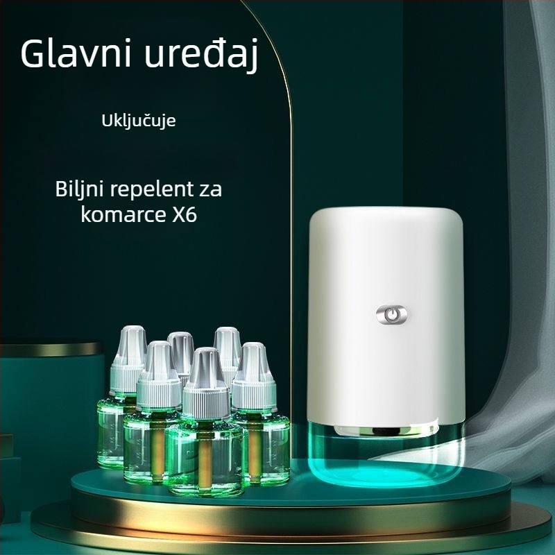 Automobilski USB repelent za komarce s tekućinom, za područje 11-20 m², LED UV izvor svjetla, aluminijska mreža, ABS kućište