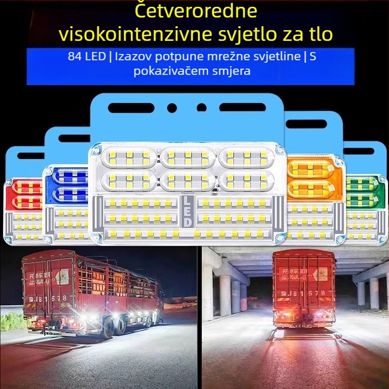 Četverored LED bočna svjetla za kamione i prikolice, 24V, vodootporna, 5-10W, nosač PC+gvožđe, vijek trajanja 50 000 h