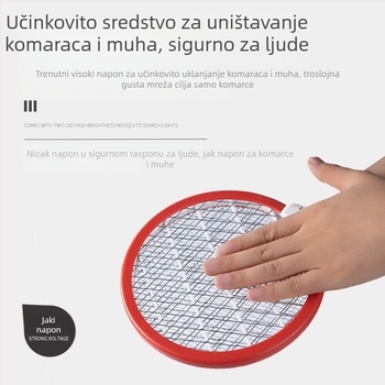 2025. model električne rakete protiv komaraca, puni, za kućnu upotrebu, kompaktna i prijenosna, za montažu u automobil