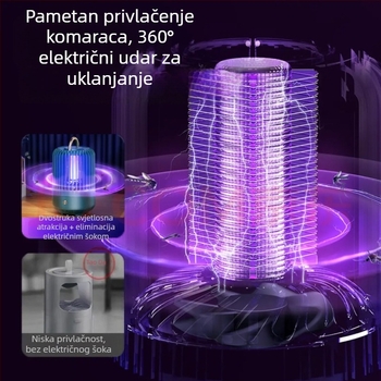 Kućni električni ubojica komaraca – UV lampa, 360° rotacija, ugrađena baterija 2001–2500 mAh, vrijeme punjenja 1–3 h, pogodan za 21–30 m²