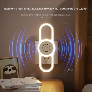 LED ultrazvučna lampa protiv komaraca – priključna za kućnu upotrebu, spavaća soba i dnevni boravak, tiha s nježnim svjetlom