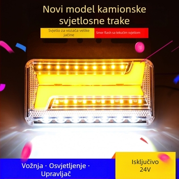 Kamionska LED bočna svjetiljka s vodootpornim dvostrukim rubnim LED osvjetljenjem, 24V, signal za skretanje