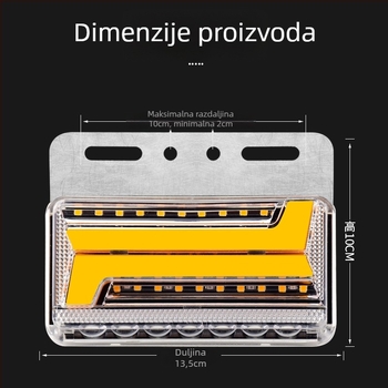 Kamionska LED bočna svjetiljka s vodootpornim dvostrukim rubnim LED osvjetljenjem, 24V, signal za skretanje