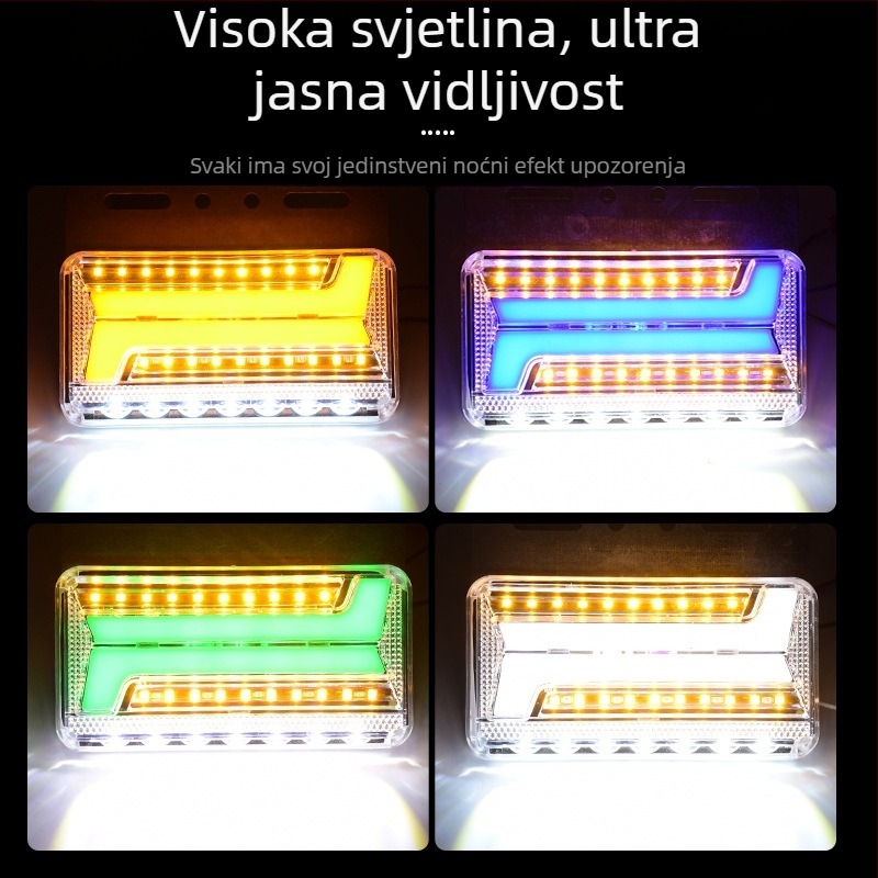 Kamionska LED bočna svjetiljka s vodootpornim dvostrukim rubnim LED osvjetljenjem, 24V, signal za skretanje