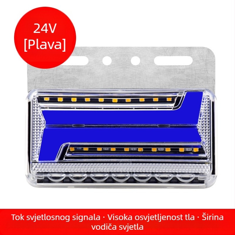 Kamionska LED bočna svjetiljka s vodootpornim dvostrukim rubnim LED osvjetljenjem, 24V, signal za skretanje