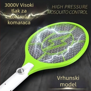 Električna lopata za komarce za kućnu upotrebu, ručni električni šok ubijanje, pokrivenost do 10 m²