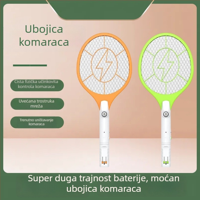 Električna lopata za komarce za kućnu upotrebu, ručni električni šok ubijanje, pokrivenost do 10 m²