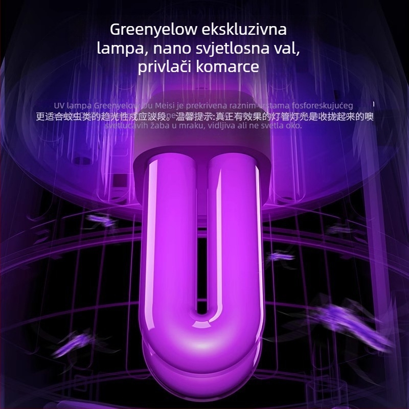 Lampa za komarce s usisnim sustavom, UV lampa, mreža od nikla-zinka-željeza, pokrivenost 41–60 m², bez ugrađene baterije