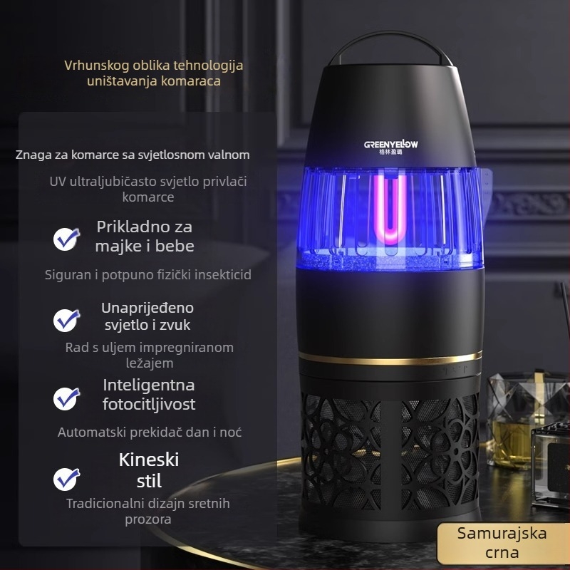 Lampa za komarce s usisnim sustavom, UV lampa, mreža od nikla-zinka-željeza, pokrivenost 41–60 m², bez ugrađene baterije