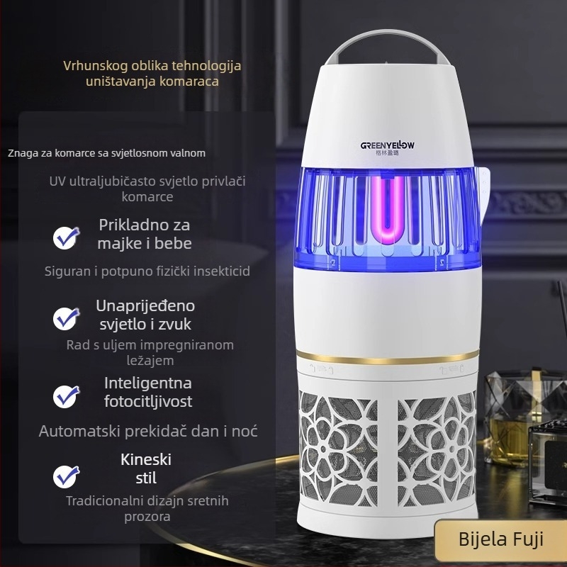 Lampa za komarce s usisnim sustavom, UV lampa, mreža od nikla-zinka-željeza, pokrivenost 41–60 m², bez ugrađene baterije