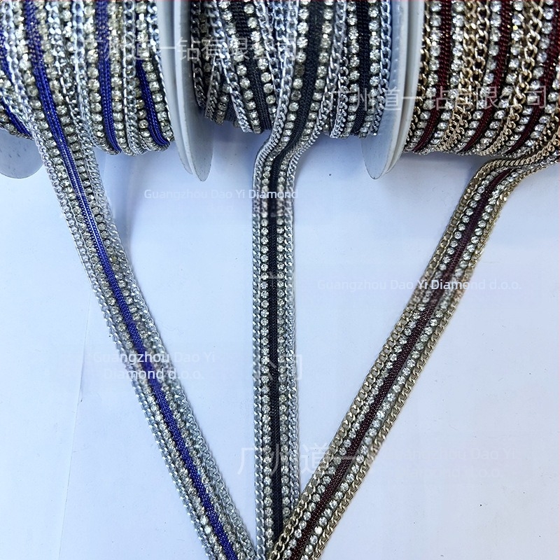 Ručni rhinestone lanac s ljepilom mrežom dijamanata – Totem uzorak, srednja veličina, proljeće 2025, modni dodatak za vjenčanicu, cipele, torbe i odjeću