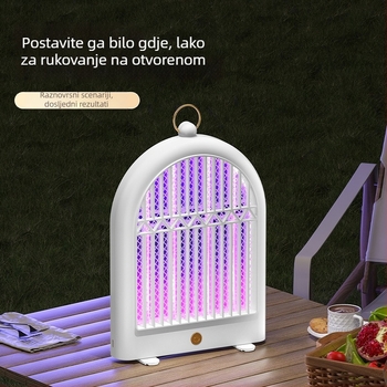 Električna lampa za ubijanje komaraca s fotokatalizatorom, USB punjenje, unutarnja i vanjska upotreba, ugrađena baterija, LED, aluminijska mreža, pokrivenost 11–20 m²