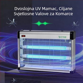 Unutarnja lampa za komarce s električnim šokom, LED; pokrivenost 61㎡+; napajanje iz utičnice; kućište od legure; vatrootporna