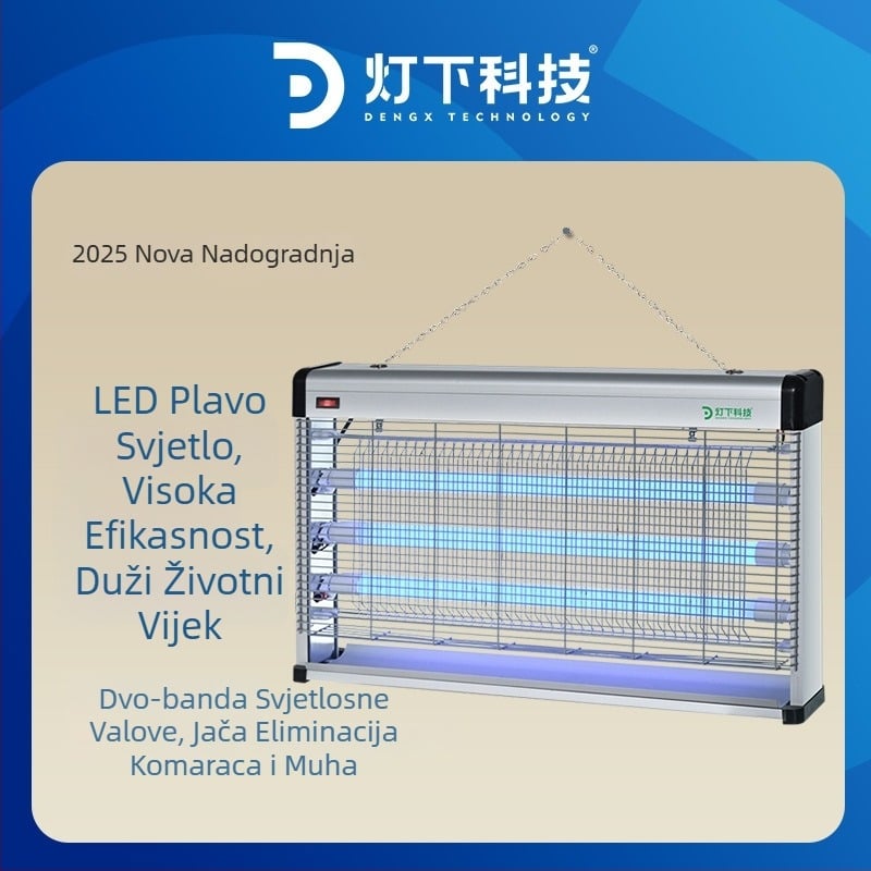 Unutarnja lampa za komarce s električnim šokom, LED; pokrivenost 61㎡+; napajanje iz utičnice; kućište od legure; vatrootporna