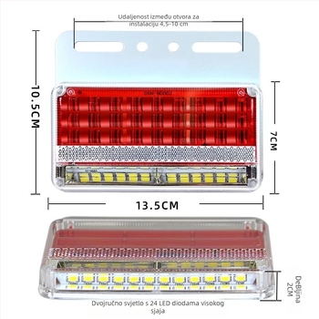 LED bočna svjetla za kamione, 24V, IP67 vodootporno, vijek trajanja 50000 h, model: Double row floor edge light