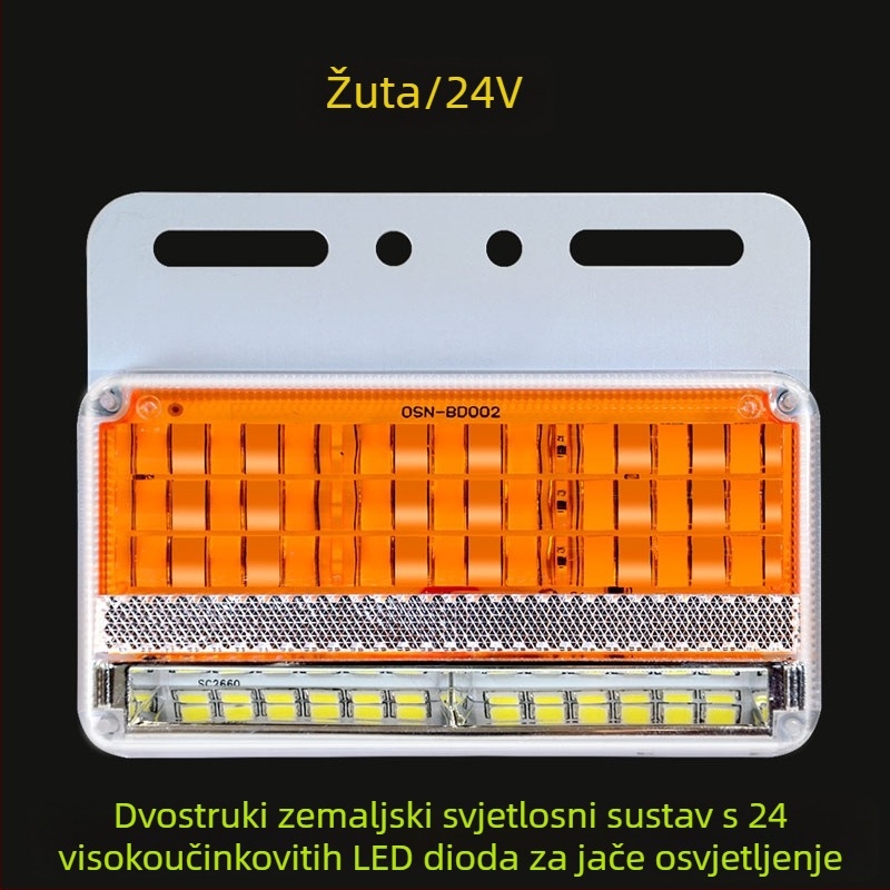 LED bočna svjetla za kamione, 24V, IP67 vodootporno, vijek trajanja 50000 h, model: Double row floor edge light