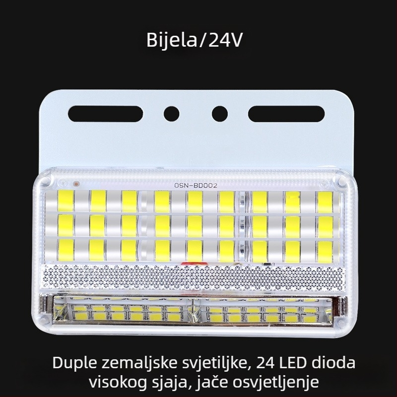 LED bočna svjetla za kamione, 24V, IP67 vodootporno, vijek trajanja 50000 h, model: Double row floor edge light