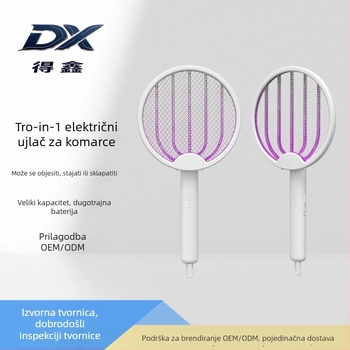 Sklopiva USB punjiva električna odpdučivač komaraca – 4 u 1, ručno i zidno, LED rasvjeta, 360° okretanje, pokrivenost 10 m²