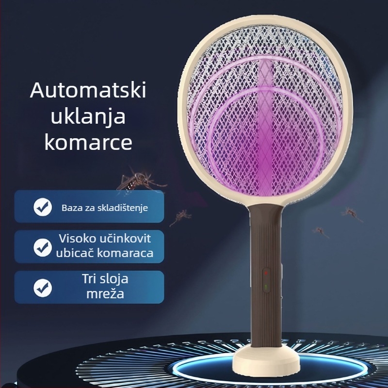 Sklopiva USB punjiva električna odpdučivač komaraca – 4 u 1, ručno i zidno, LED rasvjeta, 360° okretanje, pokrivenost 10 m²