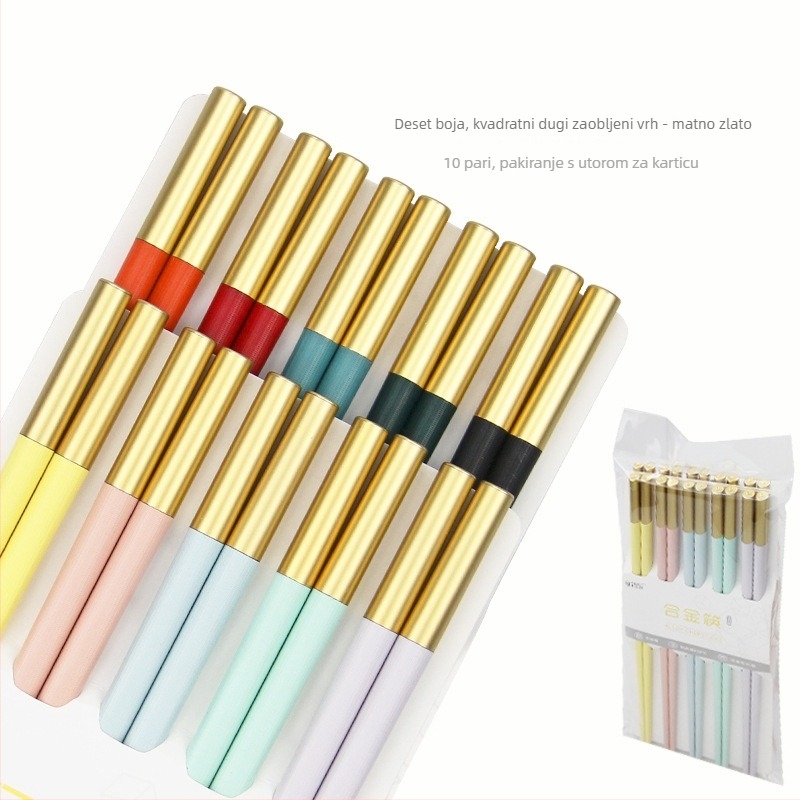 Set štapića za jelo od PET materijala (moderan jednostavan stil, 10 pari)