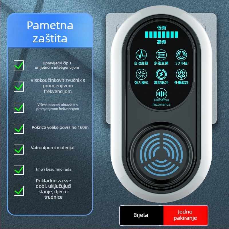 Unutarnji ultrazvučni repelent za komarce i ubojica insekata, punjiv, 220V, pakirano u kutiji