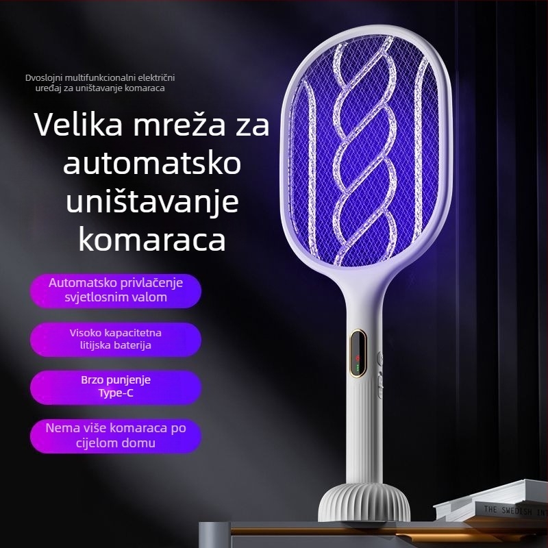 Električni ubojnik komaraca s izmjenjivom baterijom, za površine 61 m² i više, pouzdan ubijač komaraca s osvijetljenom cijevi
