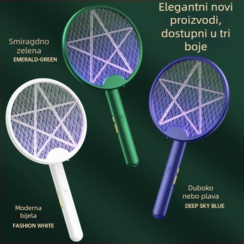 Sklopiva električna sprava za komarce s USB punjenjem i LED lampom, 2 u 1, za kućnu uporabu, pokrivenost 11–20 m², ugrađena baterija 501–800 mAh