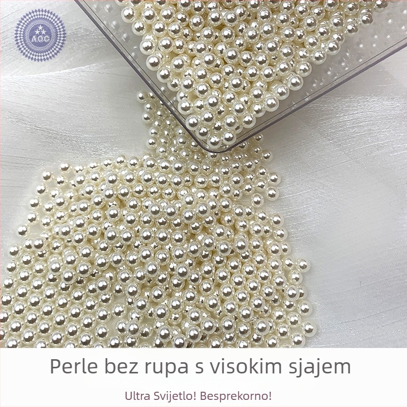 Sjajne perle za nokte i modne dodatke, ABS plast, neporozne sferne perle za DIY materijal za kućište telefona