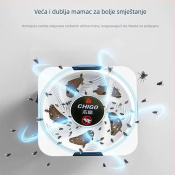 Past za mušice, automatska hvatač mušica, pogodna za 21-30 m², 5V, 4W, ugrađena baterija, trajanje 8-12 sati