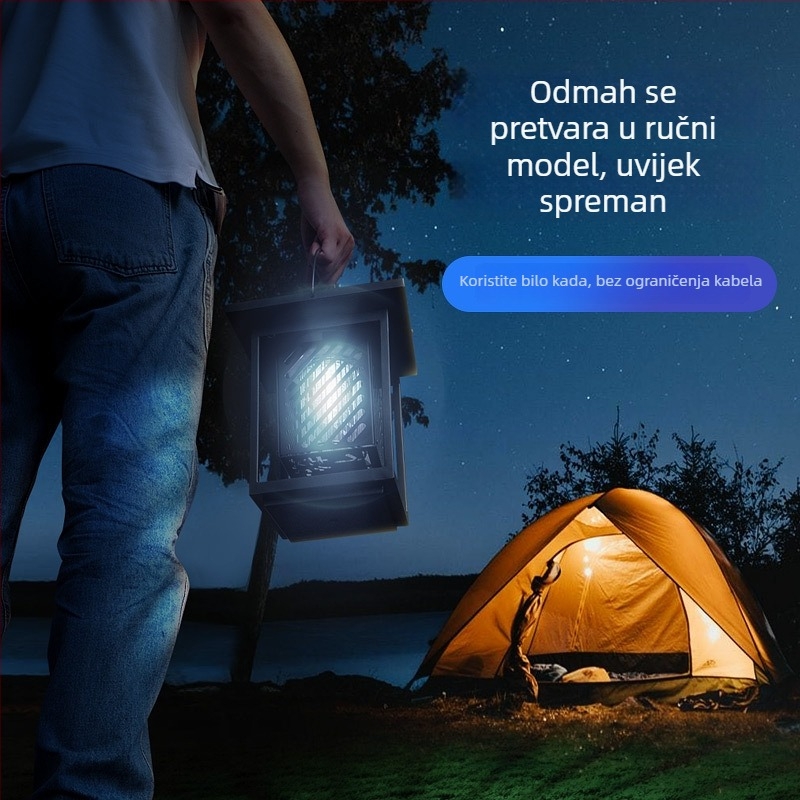 Solarna lampa za komarce s LED svjetlom, rotacija 0–180°, pokrivenost 61 m²+, ugrađena baterija od 5001 mAh