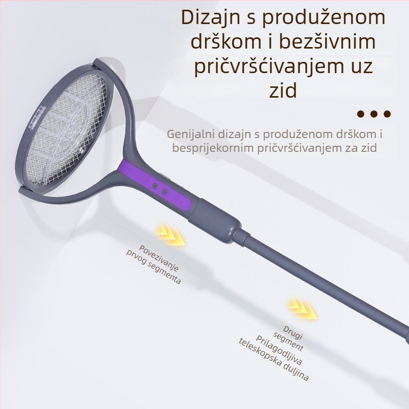 Električni štap za komarce s izvučivim i sklopivim dizajnom, vodootporan (UV svjetlo; aluminijska mreža; pokrivenost 11-20 m²; vrijeme punjenja 3-5 sati; trajanje baterije 6-8 sati)