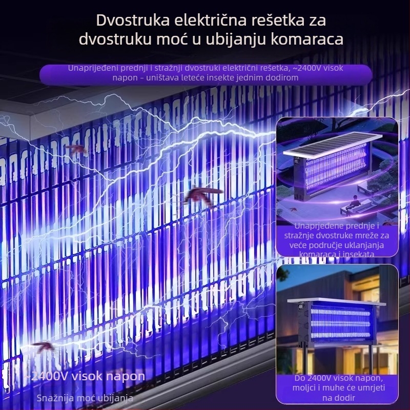 Solarna lampa za ubijanje komaraca, vanjska, model MWD-tyn-H, napon 240 V, oblik kružno-četvrtast, marka Xinya