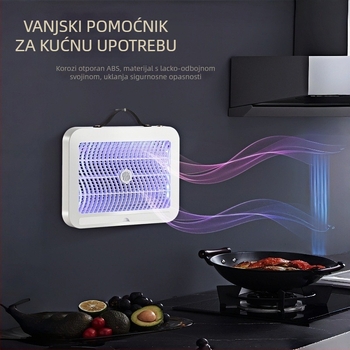 Električna lampa za ubijanje komaraca s ugrađenom baterijom 1001–1600mAh, USB punjenje, radni vijek 6–8 sati, bez toksina i pesticida, pogodna za prostorije iznad 61 m²